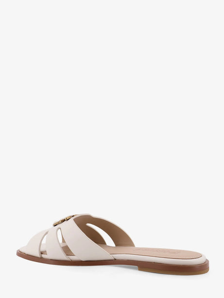 Pinko Milly low leather sandals - Bianco