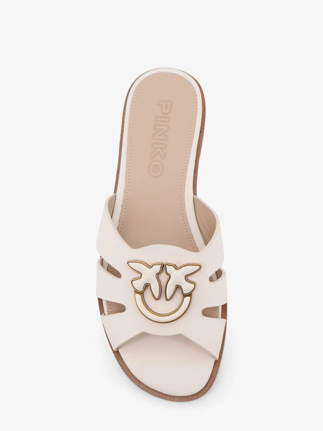 Pinko Milly low leather sandals - Bianco