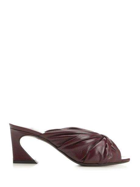 Fendi Slide In Shiny Nappa Leather - Brown