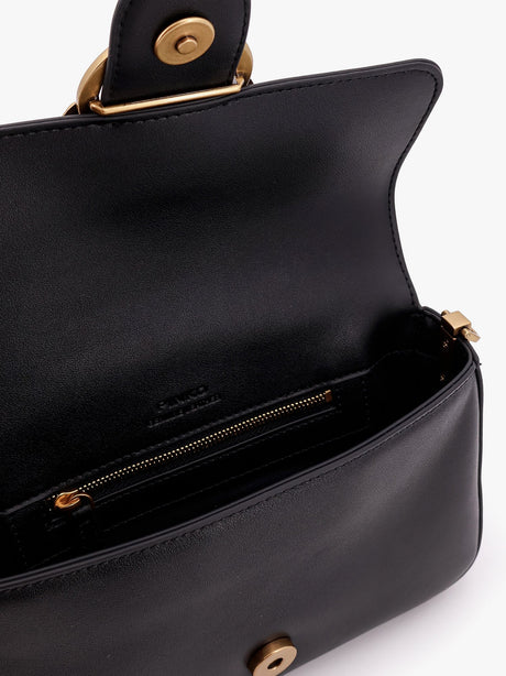 Pinko Mini Love Bag leather crossbody bag - Nero