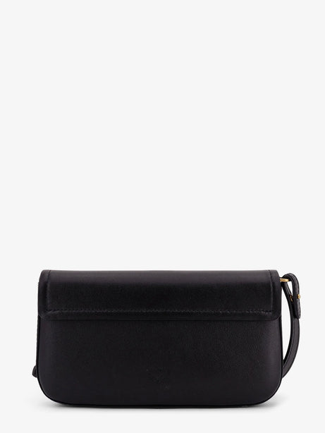 Pinko Saddle Flat leather crossbody bag - Nero