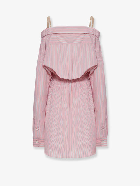 Miu Miu Striped cotton shirt dress - Rosa