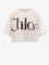 Chloe' Cotton t-shirt with maxi logo on the front - White