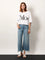 Chloe' Cotton t-shirt with maxi logo on the front - White