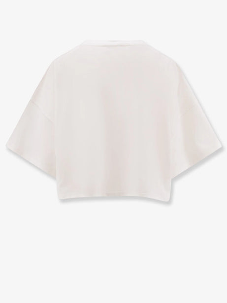 Chloe' Cotton t-shirt with maxi logo on the front - White