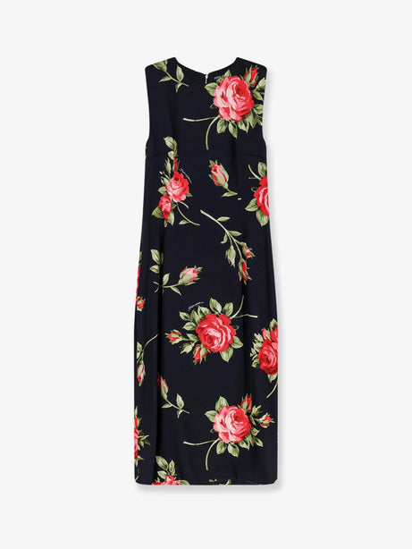 Dolce & Gabbana Viscose dress with iconic print - Bouquet Rose Nero