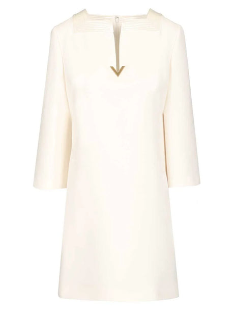 Valentino Garavani Short Crepe Couture Dress - White