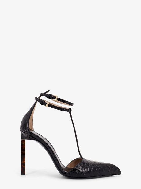 Tom Ford Python-effect leather pumps - Black