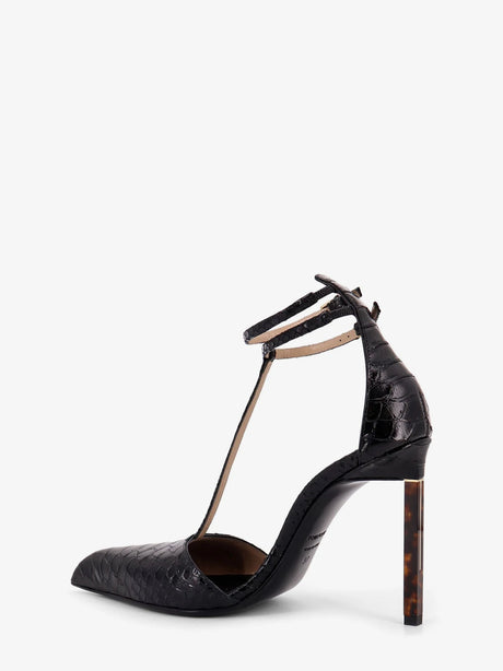 Tom Ford Python-effect leather pumps - Black