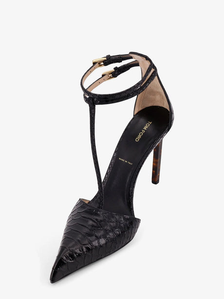 Tom Ford Python-effect leather pumps - Black