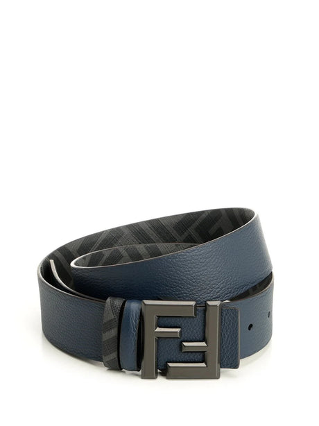 Fendi Reversible Squared Ff Belt - Blue