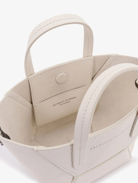 Brunello Cucinelli BC Duo leather crossbody bag - Butter
