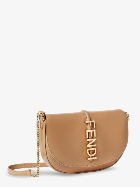 Fendi Wallet on Chain Fendigraphy leather shoulder bag - Cappuccino+Os