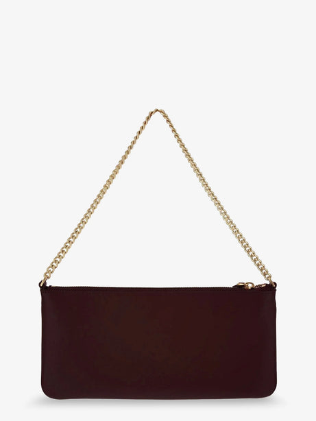Pinko Horizontal Flat leather crossbody bag - Burgundywine