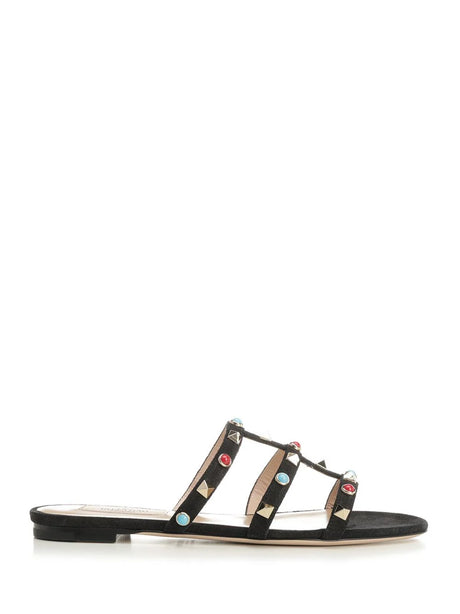 Valentino Garavani Rockstud Flat Sandals - Black