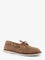 Pinko Grace suede loafers with metal lettering logo - Beige
