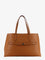 Toteme Leather shoulder bag with lettering logo on the front - Tan