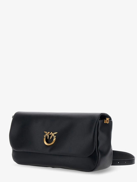 Pinko Soft Horizontal leather crossbody bag - Nero