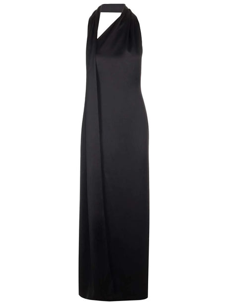 Loewe Technical Satin Scarf Dress - Black