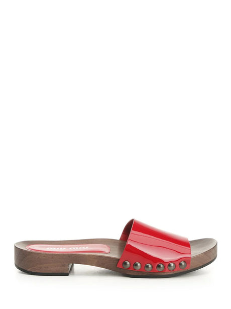 Miu Miu Patent Clogs - Red