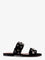 Valentino Garavani Suede sandals with side metal VLogo - Black