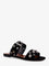 Valentino Garavani Suede sandals with side metal VLogo - Black