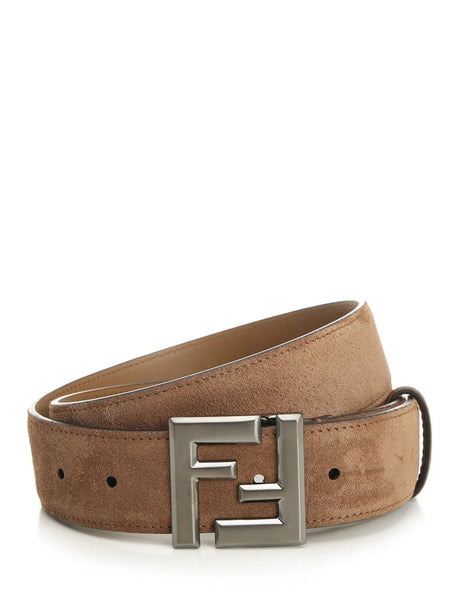 Fendi Squared Ff Belt - Brown