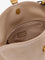 Pinko Leather shoulder bag with metal logo detail - Beige
