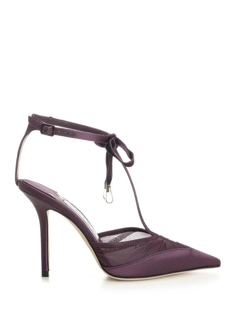 Jimmy Choo Afia Mesh 100 Pumps - Viola