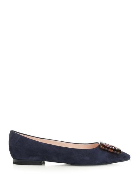 Roger Vivier Gommettine Suede Ballerinas - Blue