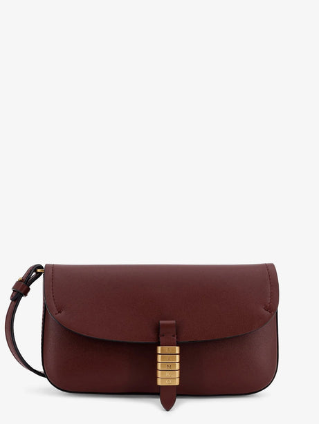 Pinko Saddle Flat leather crossbody bag - Burgundywine