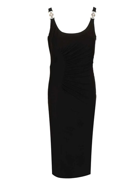 Versace Draped Sleeveless Midi Dress - Black