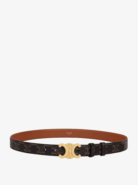 Celine Triomphe coated canvas belt - Tan