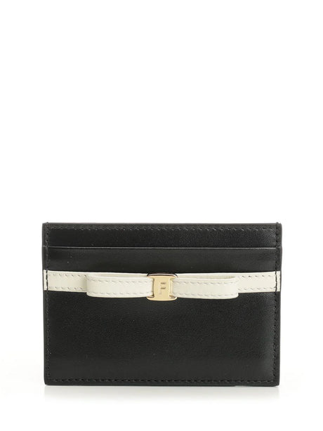 Ferragamo Leather Card Holder - Black