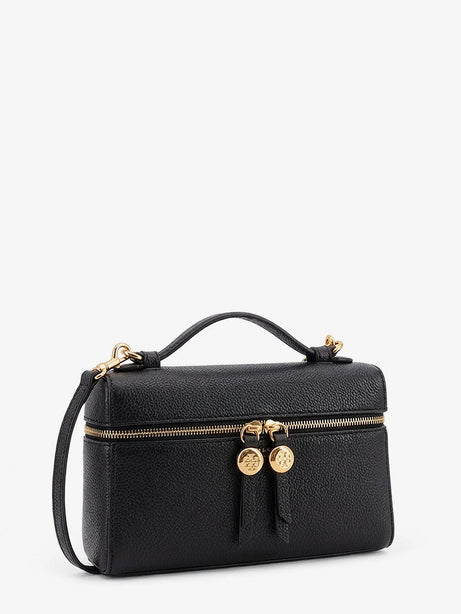 Tory Burch Hammered leather Romy slim shoulder bag - Black