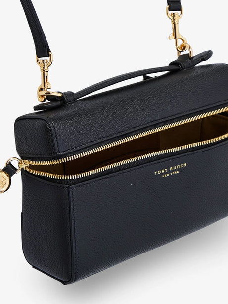 Tory Burch Hammered leather Romy slim shoulder bag - Black