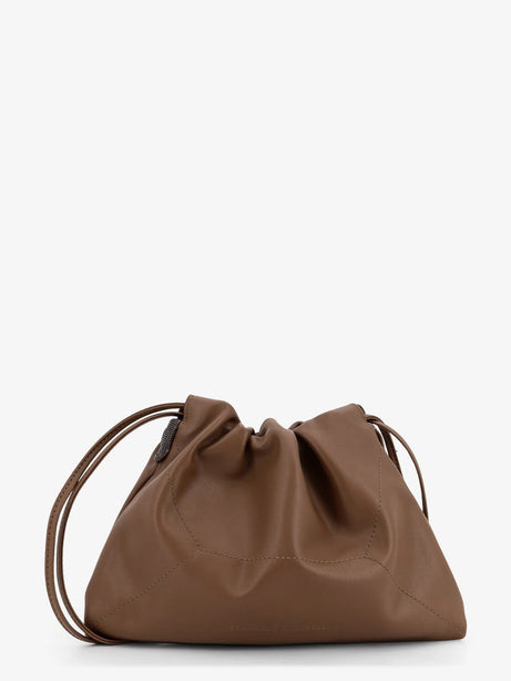 Brunello Cucinelli BC Duo leather shoulder bag - Fango