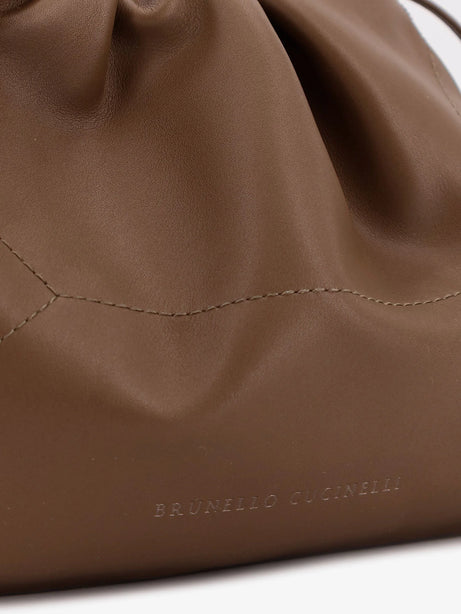 Brunello Cucinelli BC Duo leather shoulder bag - Fango