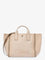 Chloe' Chloé Carry striped jacquard fabric crossbody bag with oversized logo on the front - Blushy Beige