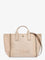 Chloe' Chloé Carry striped jacquard fabric crossbody bag with oversized logo on the front - Blushy Beige