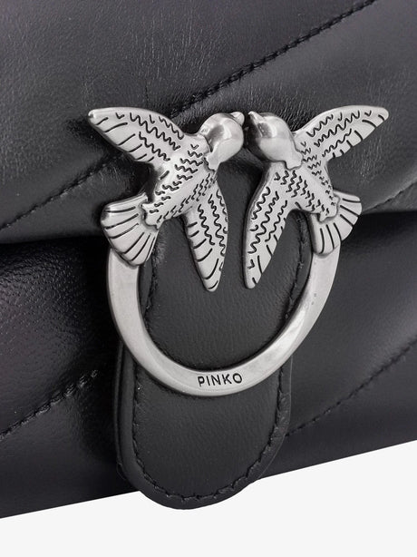 Pinko Love Puff Mini quilted leather crossbody bag - Nero
