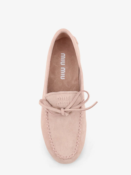 Miu Miu Suede loafer with frontal logo - Pesco