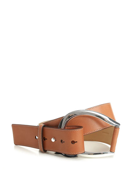 Polo Ralph Lauren Leather Belt With Stirrup Buckle - Brown