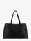 Toteme Leather shoulder bag with lettering logo on the front - Black