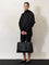 Toteme Leather shoulder bag with lettering logo on the front - Black