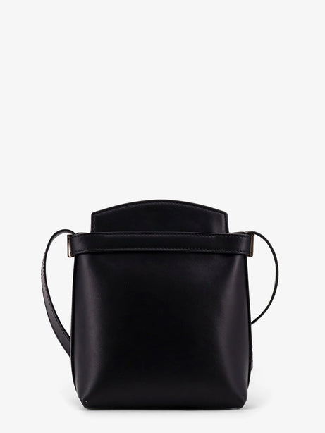 Ferragamo Leather crossbody bag with Gancini detail - Nero