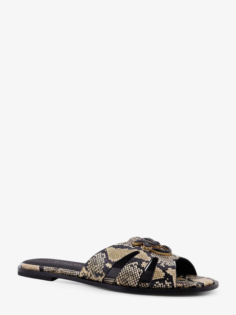 Pinko Milly low leather sandals - Pitone