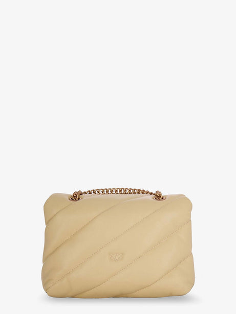 Pinko Love Puff Mini quilted leather crossbody bag - Giallo