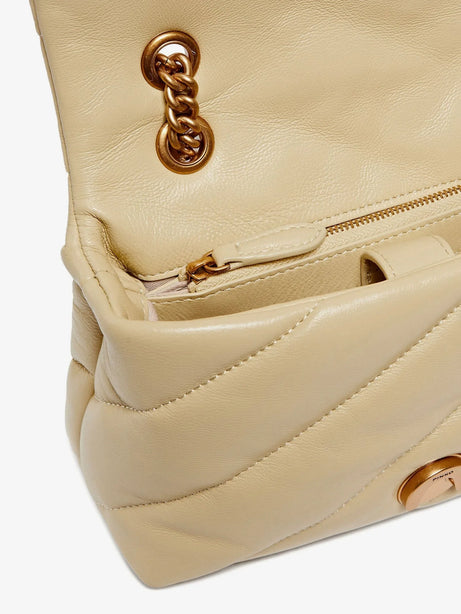 Pinko Love Puff Mini quilted leather crossbody bag - Giallo