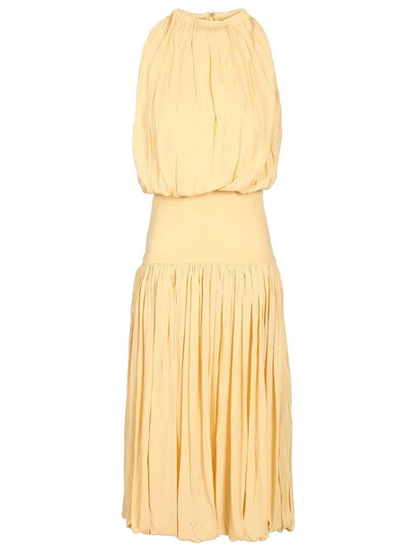 Toteme Soft And Ruched Black Dress - Yellow